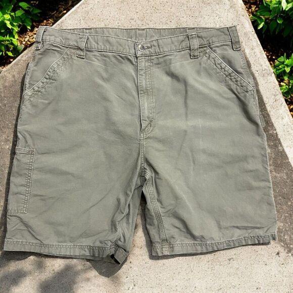 Carhartt Carpenter Khaki Tan Cotton Utility Shorts Cotton Men's Size 42 - Picture 1 of 7